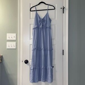Blue Ruffle Maxi Dress
